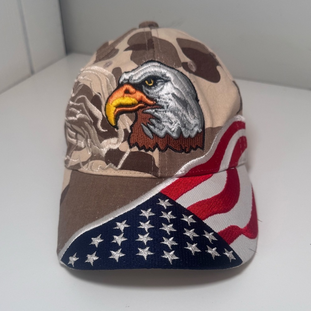Vintage Eagle American Flag Adjustable Hat - Picture 1 of 5